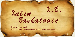 Kalin Baškalović vizit kartica